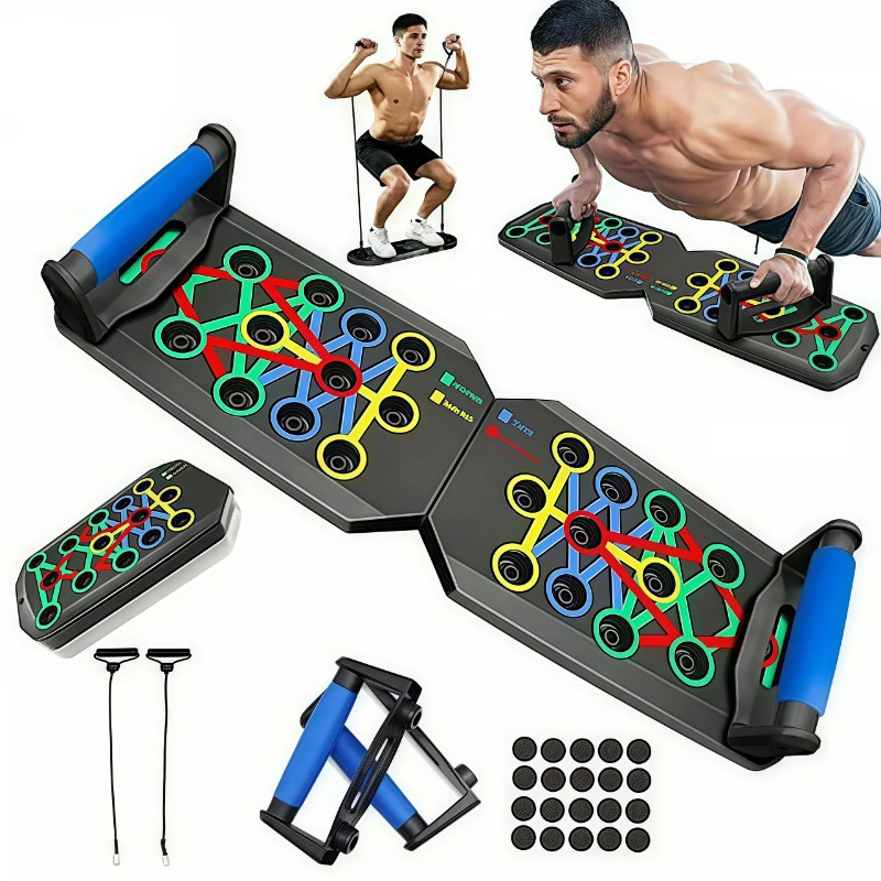 Sports Equipment Companies - 저항 밴드가 있는 접이식 푸시업 보드,