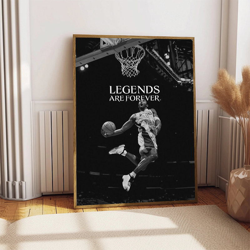 흑백 농구 스타 영감을 주는 명언 포스터 홈 짐 캔버스 - Sports Equipment Poster 리뷰 및 가격