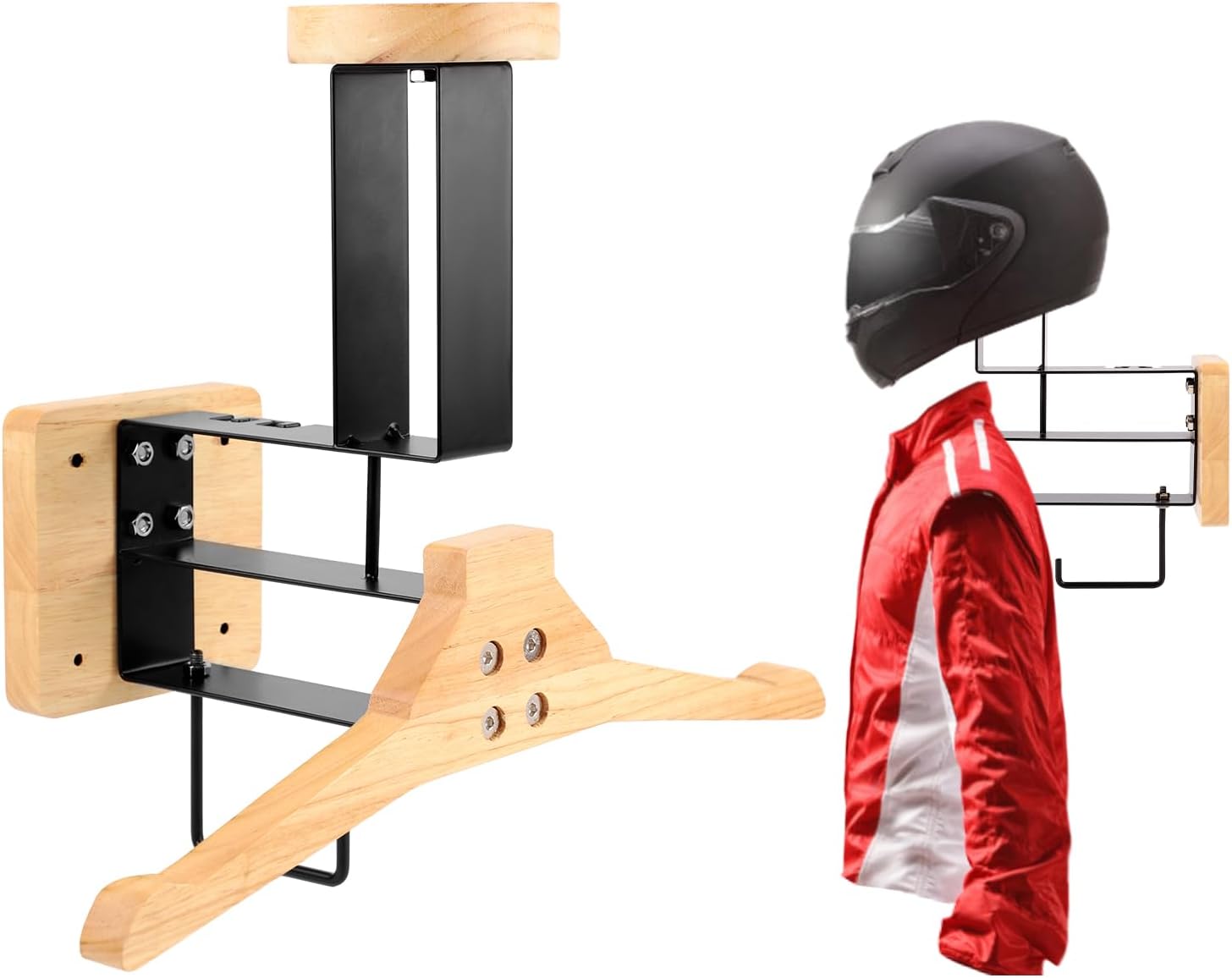 ​ 오토바이 헬멧 홀더 벽걸이 나무 걸이 헬멧 디스플레 - Sports Equipment Organizer Rack 리뷰 및 가격