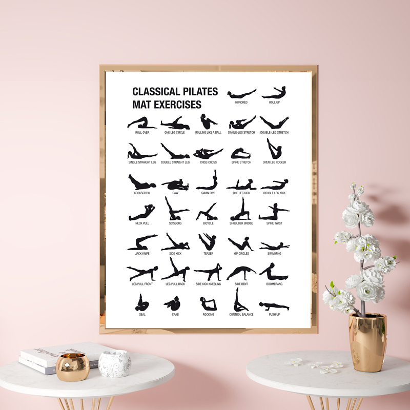 프레임리스 필라테스 운동 차트 포스터 캔버스 프린트,  - Sports Equipment Poster 리뷰 및 가격