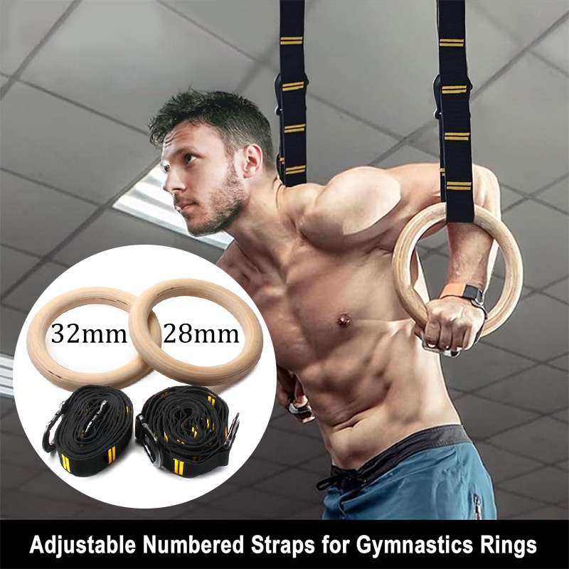 28mm 32mm 풀업 체조 링, 미끄럼 방지 목재 링 - Sports Equipment Companies 리뷰 및 가격