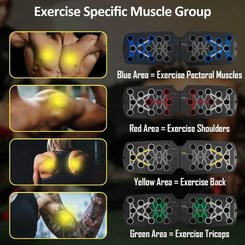저항 밴드가 있는 접이식 푸시업 보드, 다기능 푸시업  - Sports Equipment Companies 리뷰 및 가격